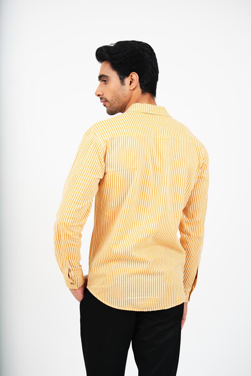 Mustard and White Stripes